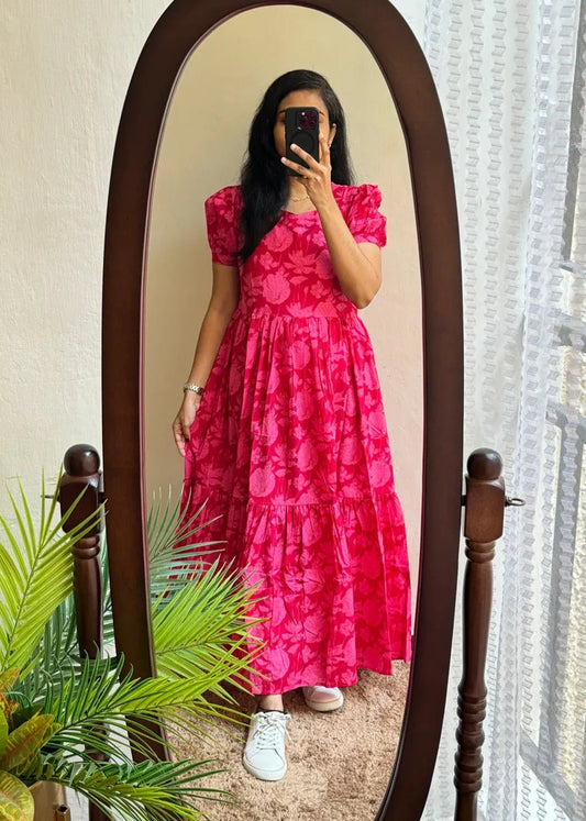 Pretty Women’s Summer Casual Flutter Short Sleeve Boho Floral Maxi Dress