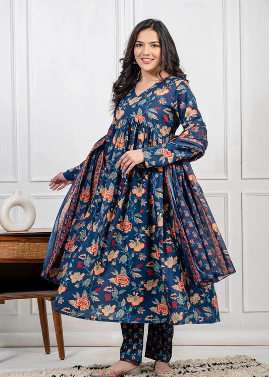 Most Trending Pure Cotton Anarkali Style Suit Set