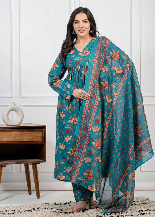 Most Trending Pure Cotton Anarkali Style Suit Set