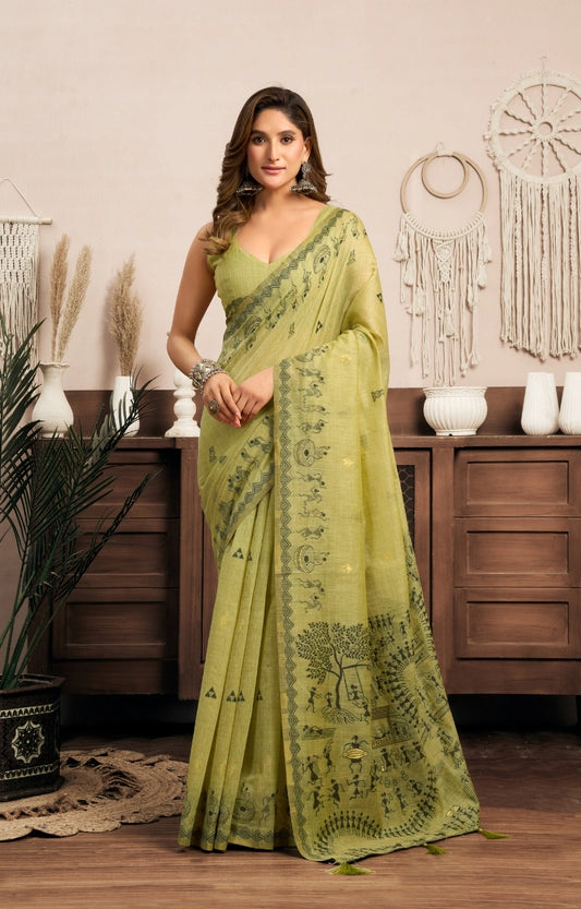 Modal Warli Work Saree – Premium Ethnic Wear for Women-AnokhiVastra Sowmya Collection