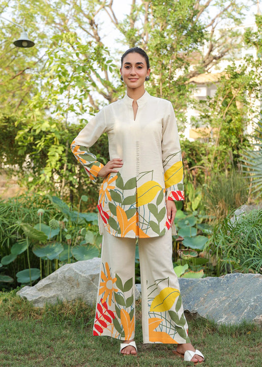 Women Off-White Flex Co-Ord set