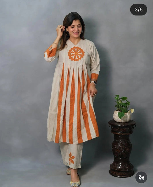 Women’s Aqua Bloom Kurti Pant Set