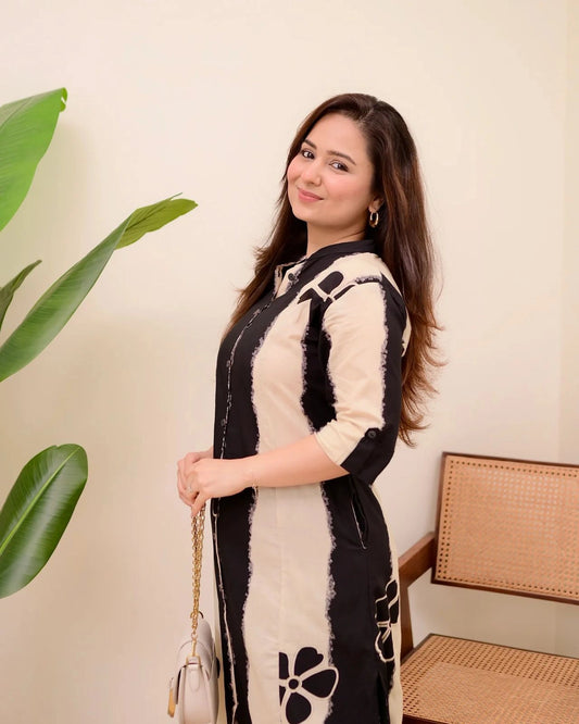 Premium Floral Cotton Kurti Palazzo Set