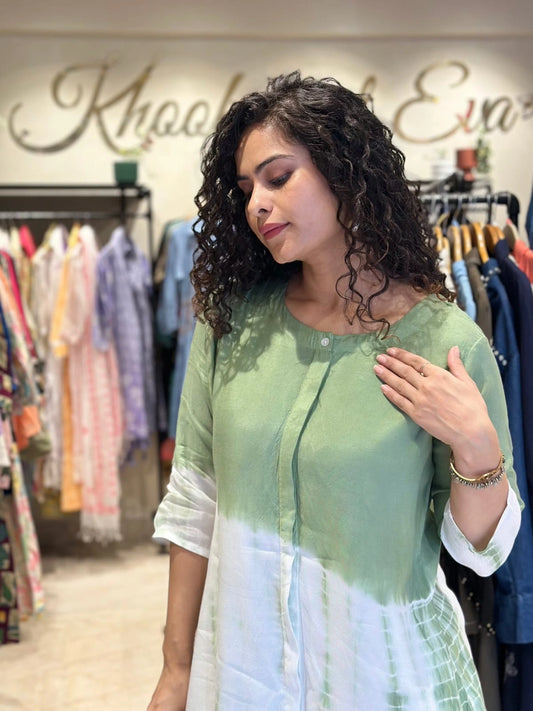 Women’s Premium Tie-Dye Cotton Kurti & Pant Set – Summer Stylish Co-ord