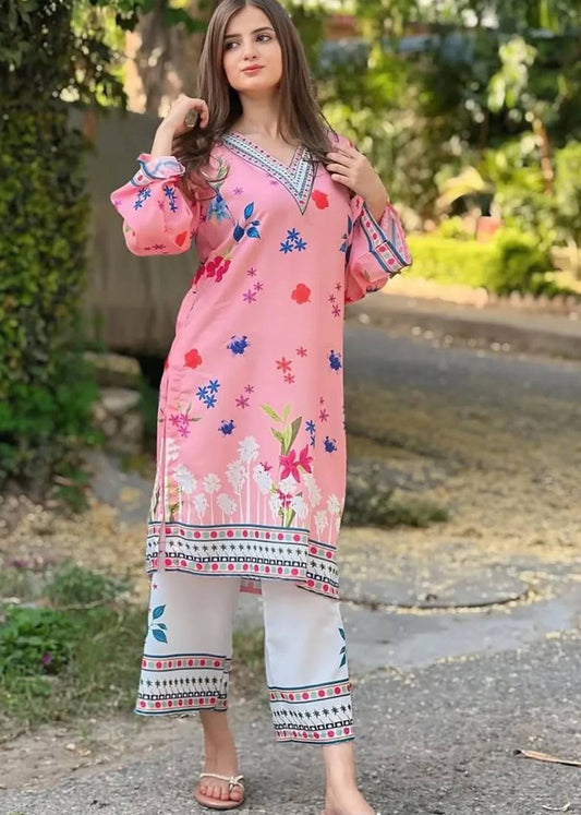 Heritage Bloom Digital Printed Co-ord Set – Pure Natural Crepe Ethnic Wear for Women