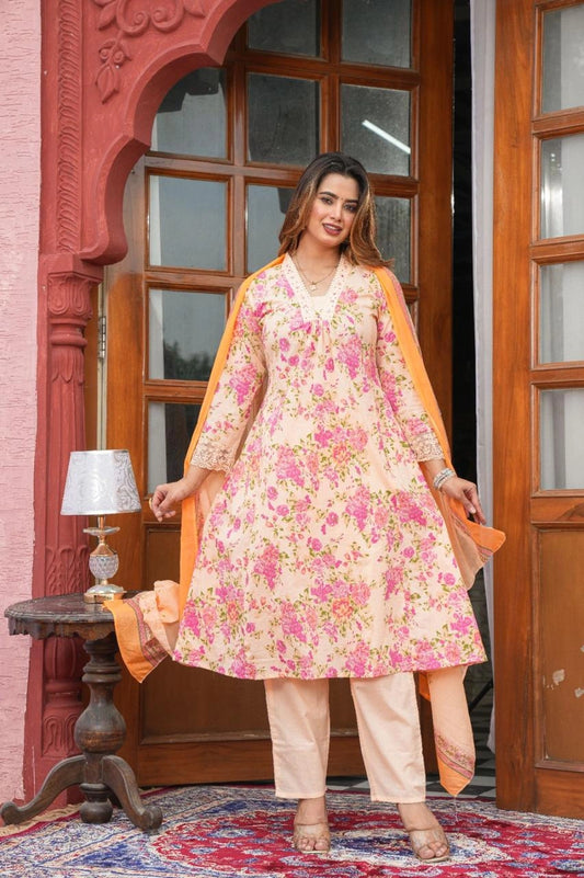 Pastel Women Cotton Suit Set