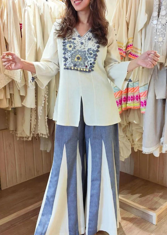 Dandiya Special Embroidered Cotton Co-ord Set for Women