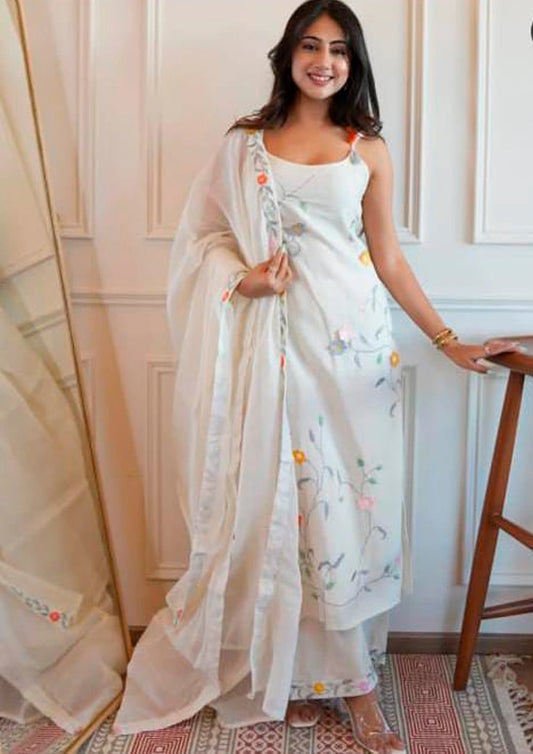 Women’s Cotton Kurta Pant Set with Dupatta