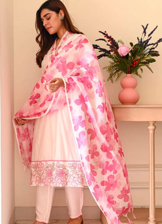 Women Blush Pink Cotton Flex Suit Set