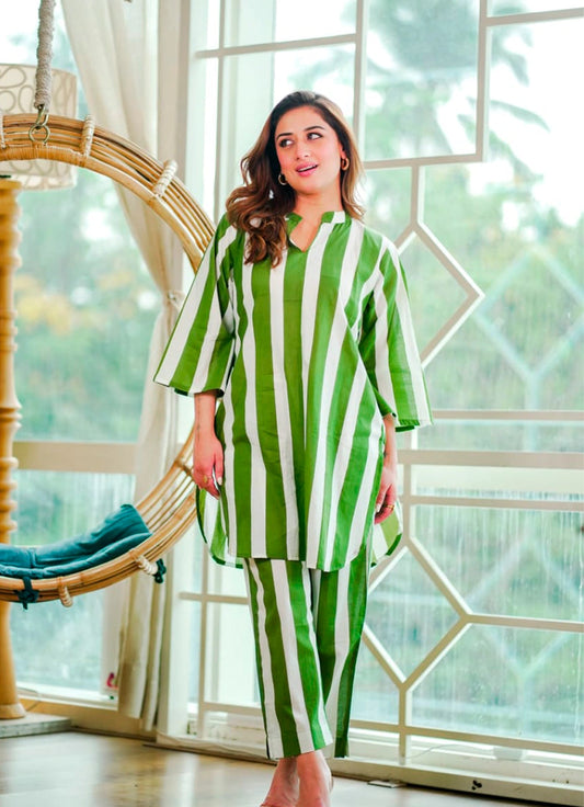 Striped Cotton Co-ord Set for Women
