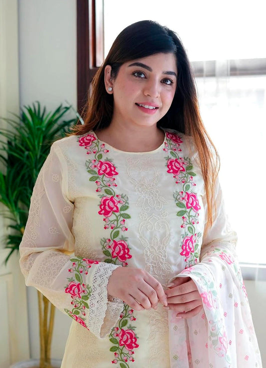 Pure Cotton Embroidered Suit Set for Women