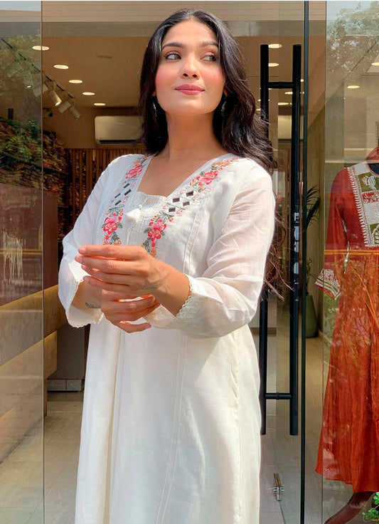 Heavy Embroidered Cotton Suit Set for Women