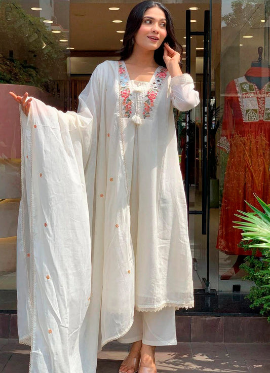 Heavy Embroidered Cotton Suit Set for Women