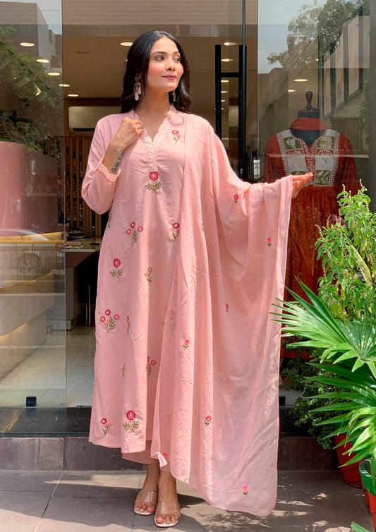 Women Cozy Kurti with Palazzo & Dupatta