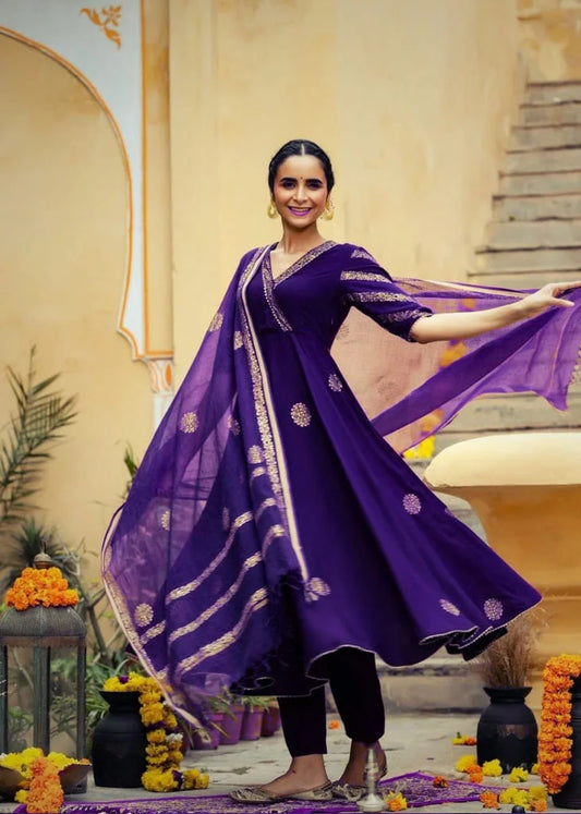 Premium Reyon Supper Quality Gown With Pant & Duppata