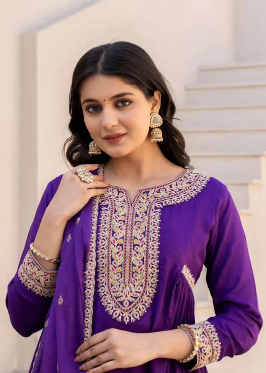 Anarkali Kurti Pant and Dupatta Set