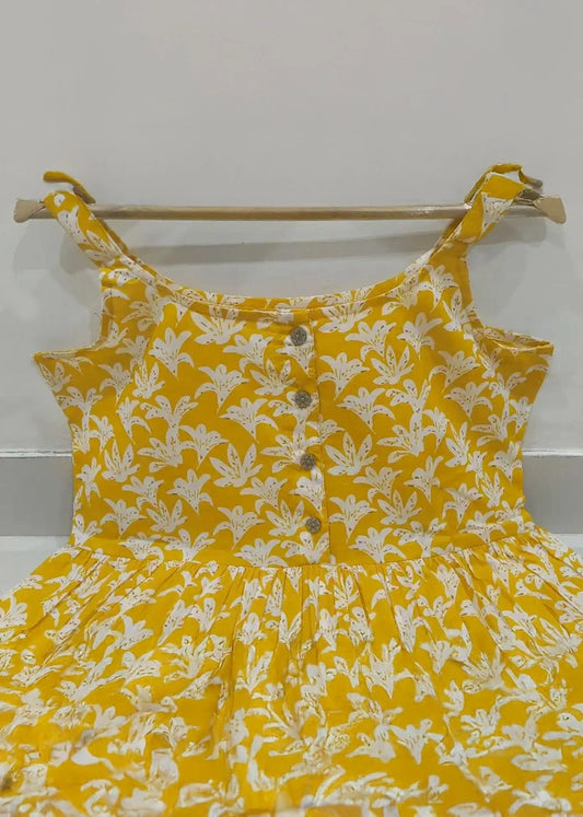 Beautiful Sunshine Jaipuri Cotton Yellow Western Wear