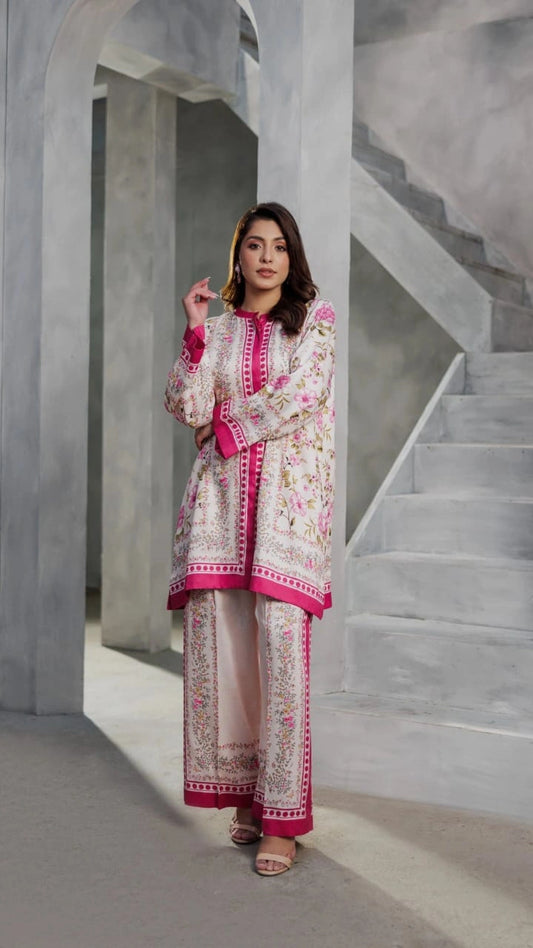 Women’s Blue Butter Cotton Digital Printed Co-ord Set