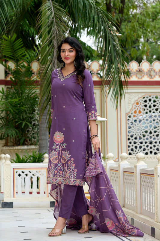 Women's Premium Mal Cotton Kurti Pant with Dupatta