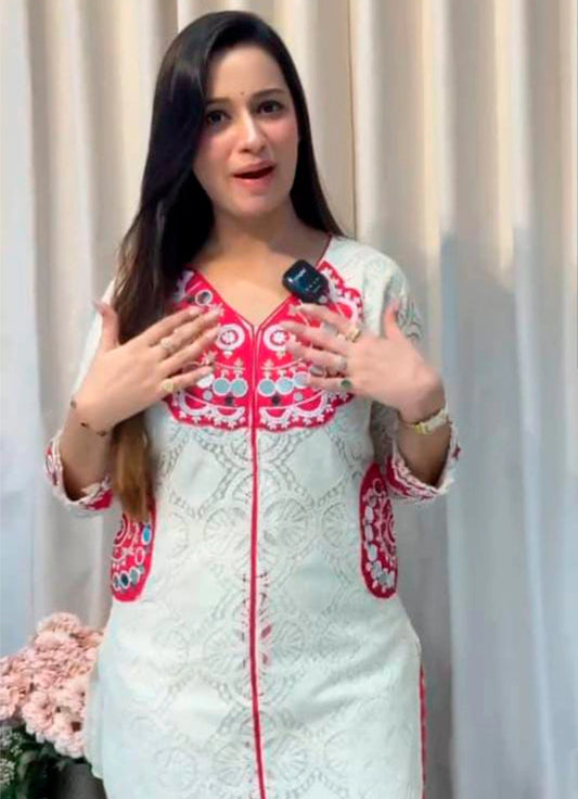 Elegant Cotton Schiffli Co-ord Set for Women