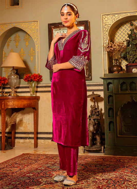 Designer Velvet Co-ord Set for Women