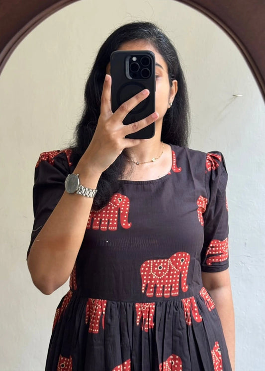 Women Cotton Jaipuri Block Print Gown