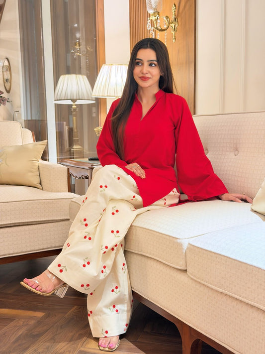Women Premium Embroidered Co-ord Set for Summer