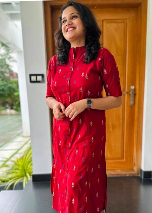 Women cotton printed kurta pant set