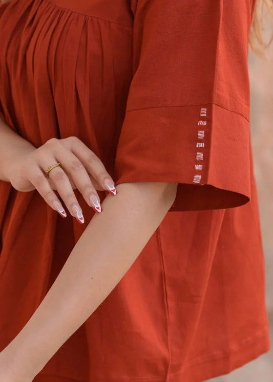 Rustic Orange Flared Top Co-Ord Set