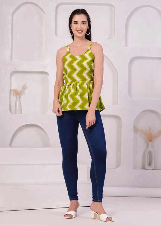 omen’s Palomar Green Cami Top in Pure Cotton