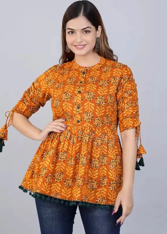 Women’s Soft Cotton Printed Top for Daily Wear