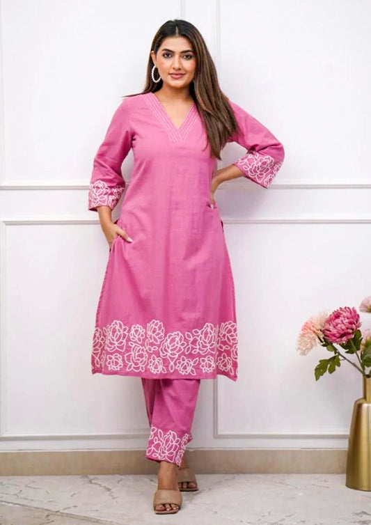 Upgrade your office wear wardrobe with this classy kurti embroidery work