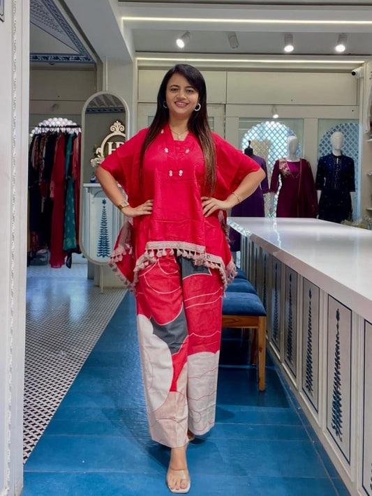 Kaftan Style Cotton Co-ord Set for Women