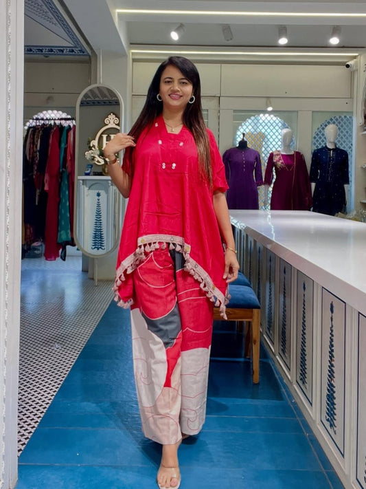Kaftan Style Cotton Co-ord Set for Women