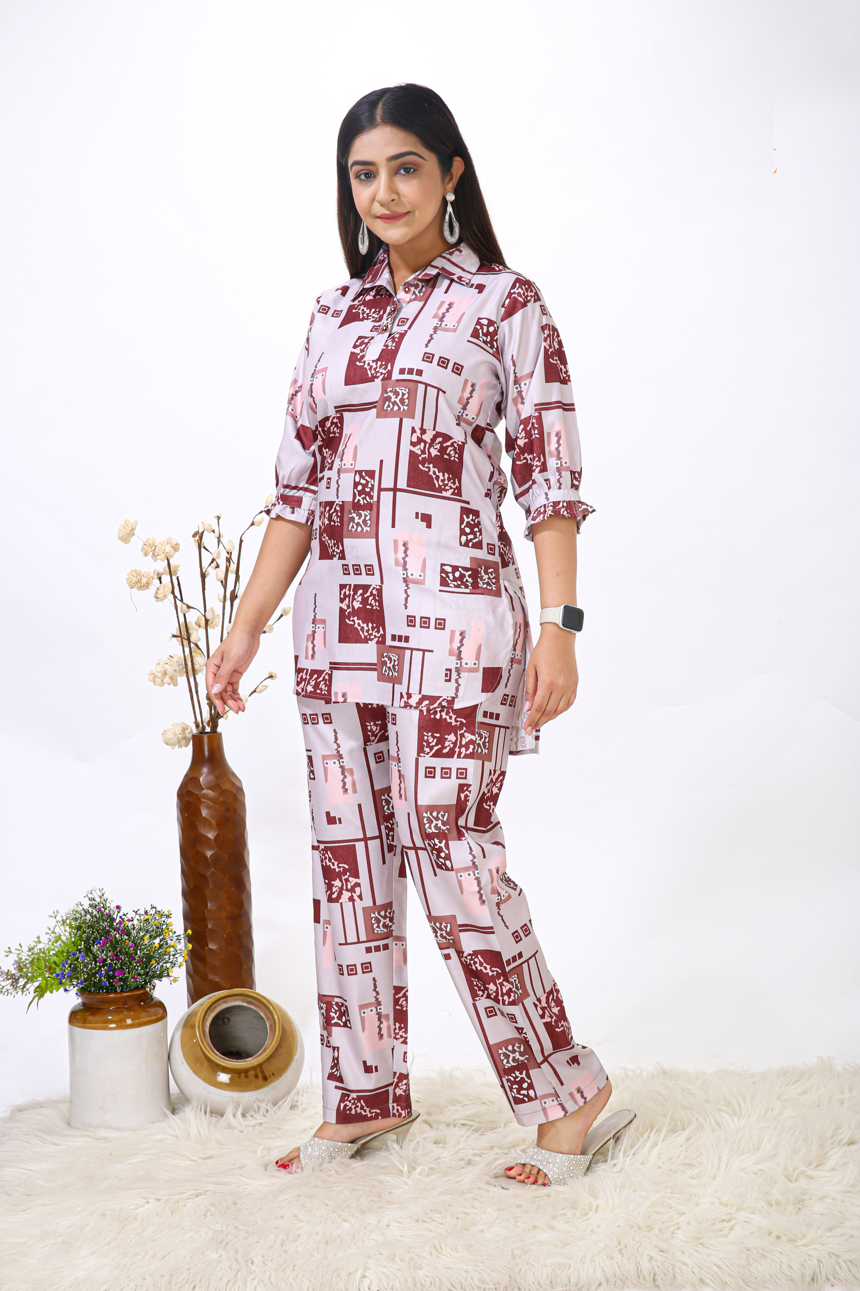 Rayon Western Beautiful Rajasthani Printed Women Cord Set