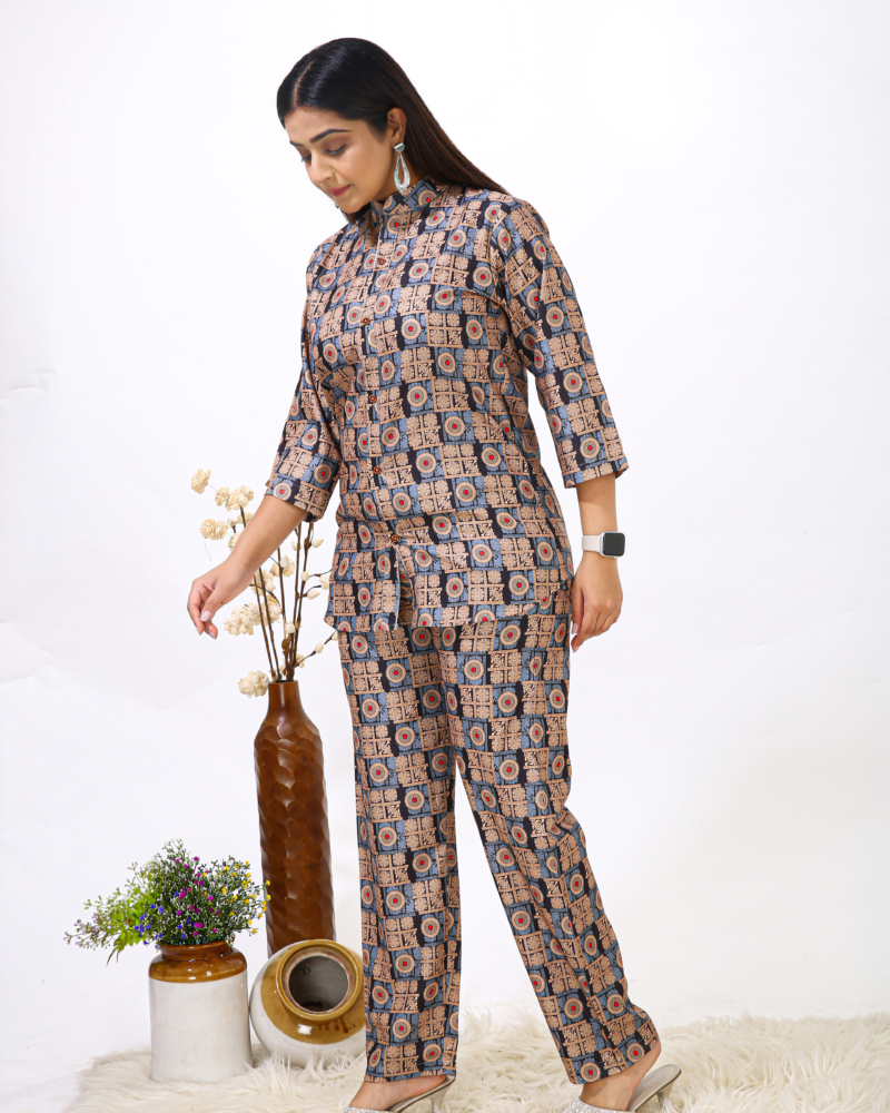 Rayon Western 2d Rajwdi Printed Women Cod Set - Image 3