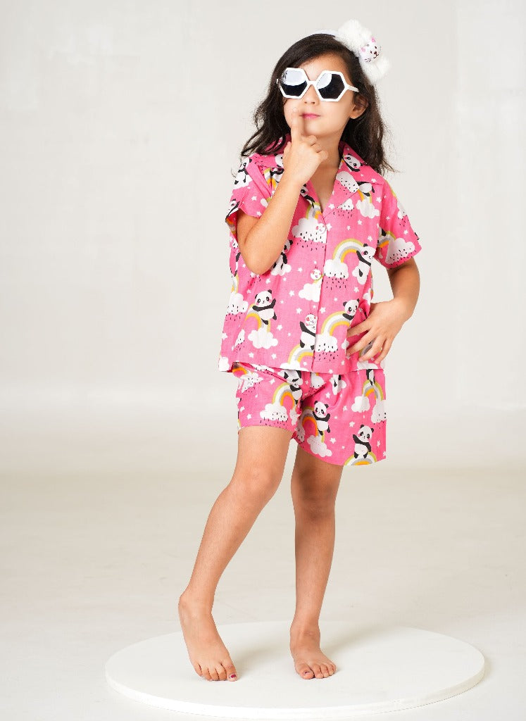 Pink Night Dress for Kids | Girls Nigh Wear for Kids | Cotton Night Dress