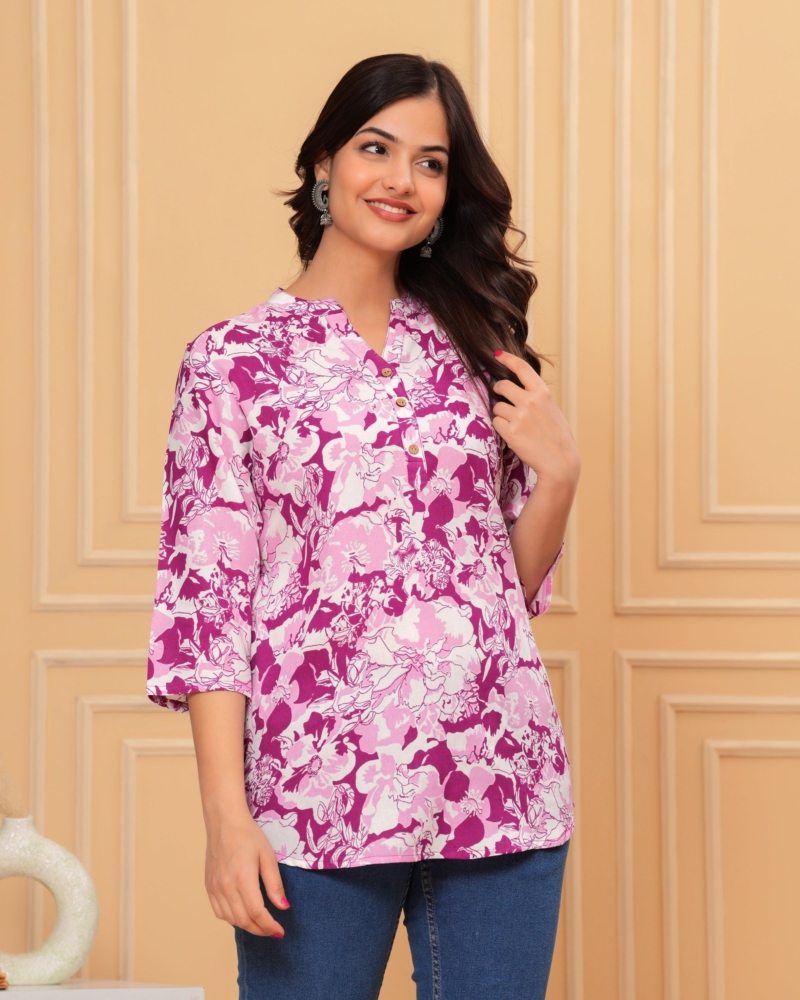 Purple Straight Tunic Top - Image 2