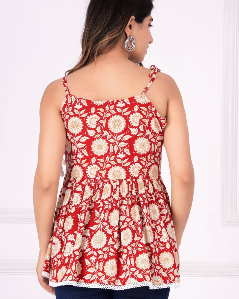 Sleeveless Printed Top - #MB - Image 4