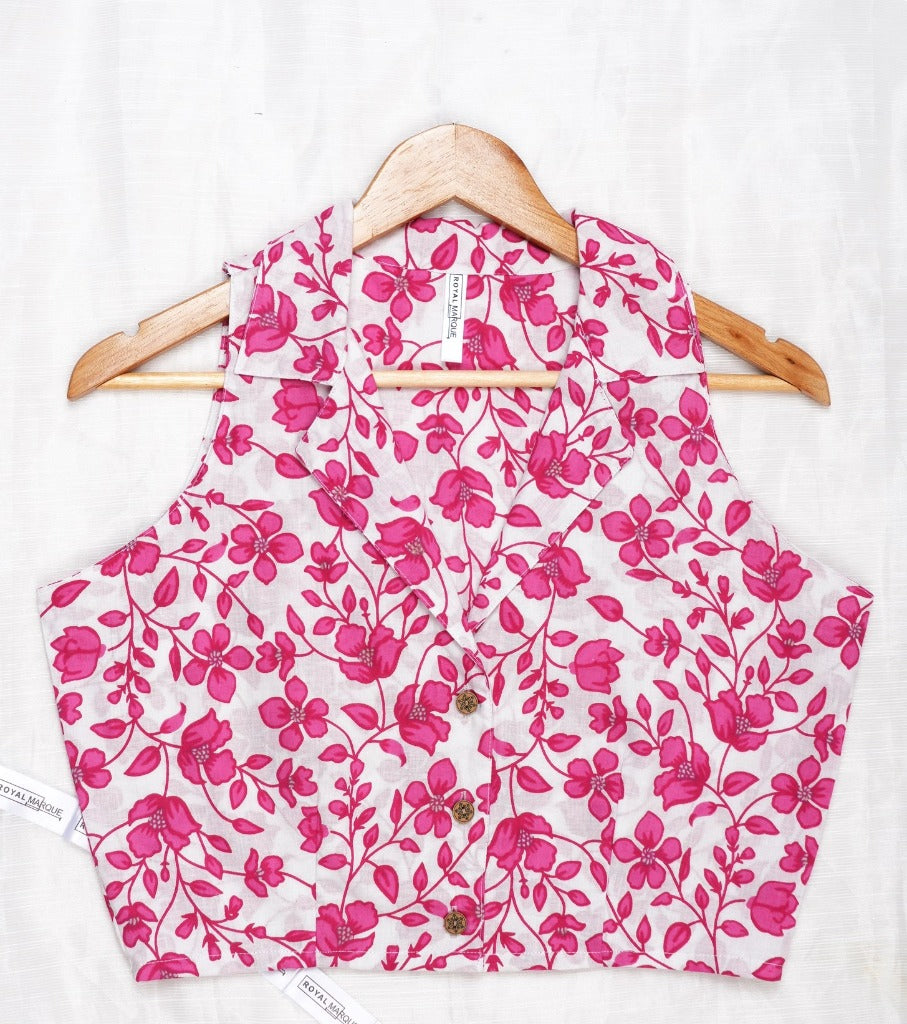 Pure Cotton Pink Blouson Top