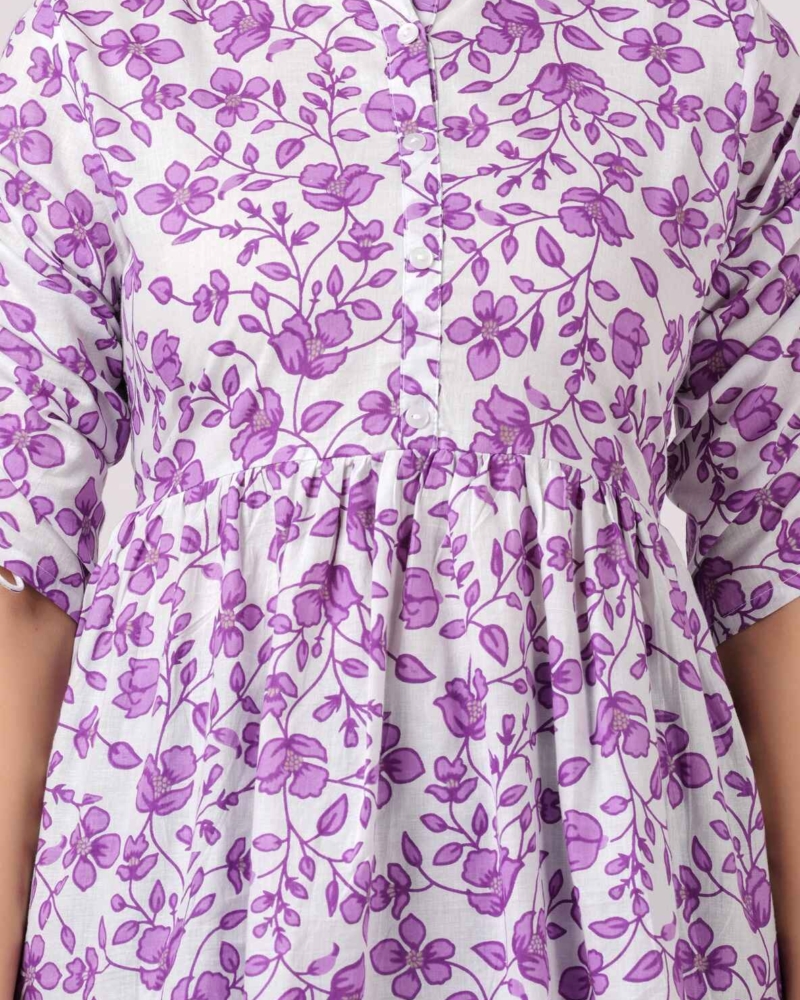 Pure Cotton Floral Printed Peplum Top #PT21 - Image 16