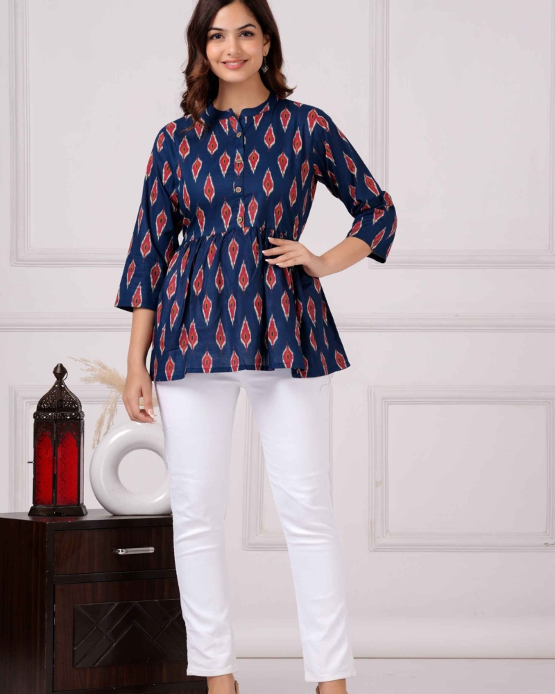 Pure Cotton Printed Peplum Top #PT01 - Image 14