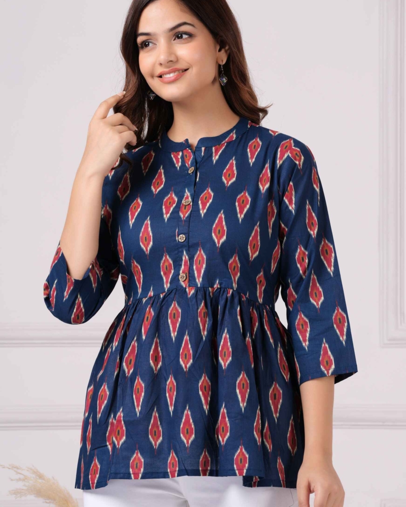 Pure Cotton Printed Peplum Top #PT01 - Image 8