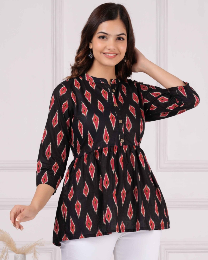 Pure Cotton Printed Peplum Top #PT01 - Image 3