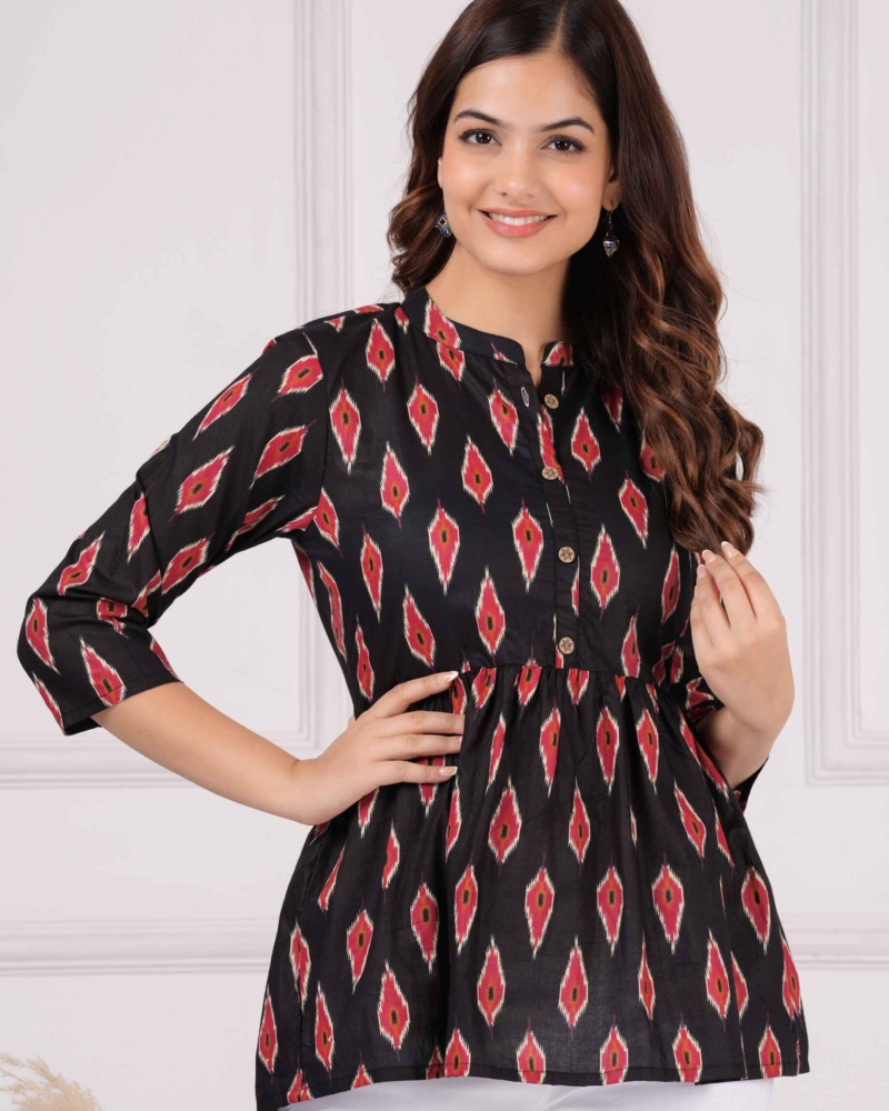 Pure Cotton Printed Peplum Top #PT01 - Image 2