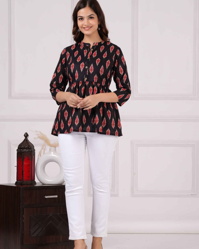 Pure Cotton Printed Peplum Top #PT01 - Image 6