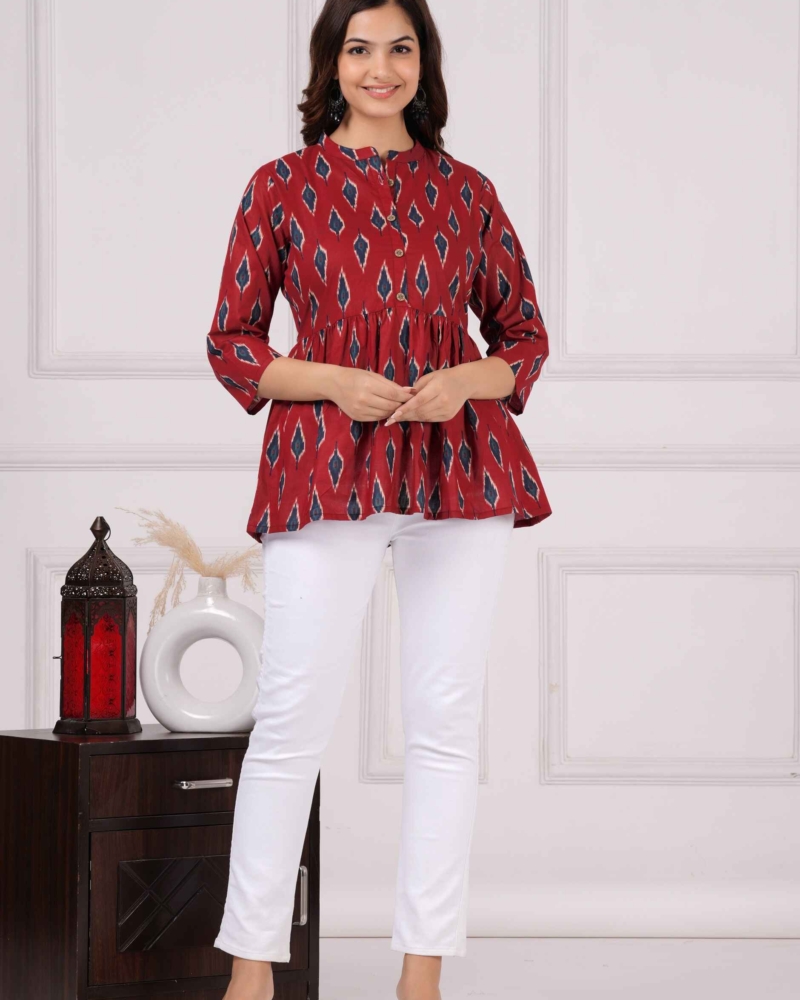 Pure Cotton Printed Peplum Top #PT01 - Image 20