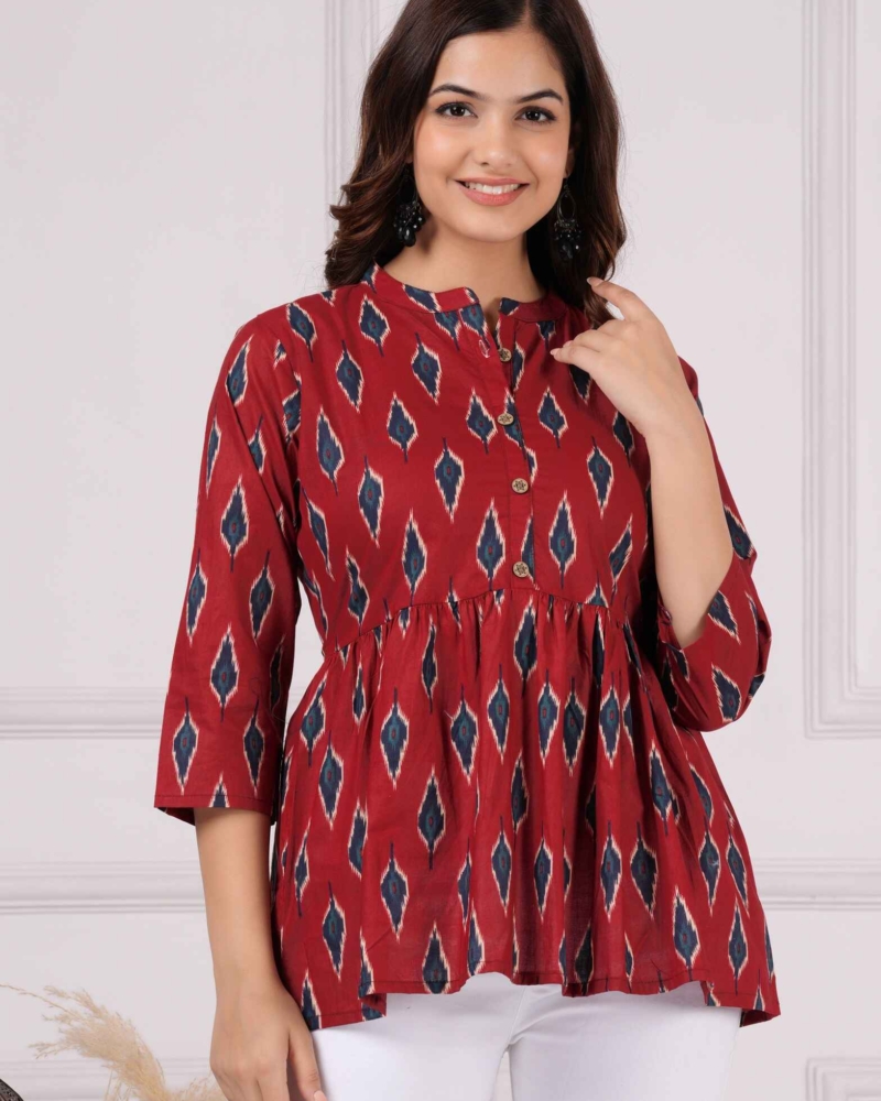 Pure Cotton Printed Peplum Top #PT01 - Image 15