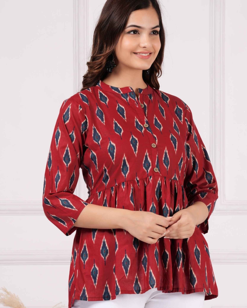 Pure Cotton Printed Peplum Top #PT01 - Image 16