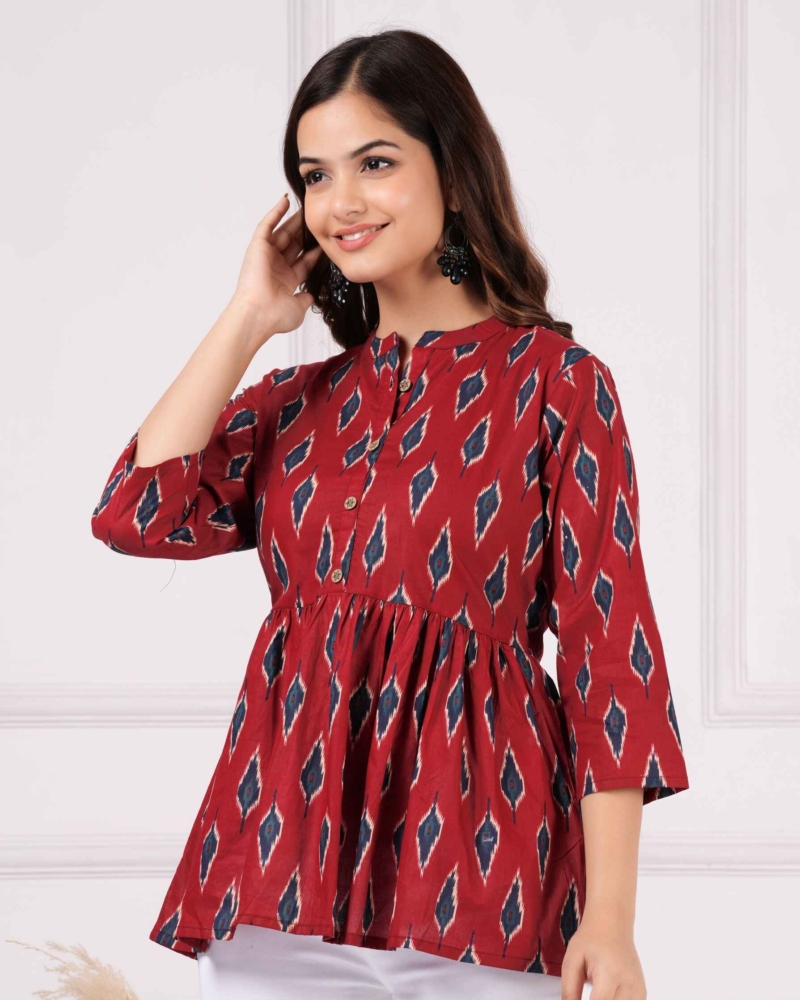 Pure Cotton Printed Peplum Top #PT01 - Image 17